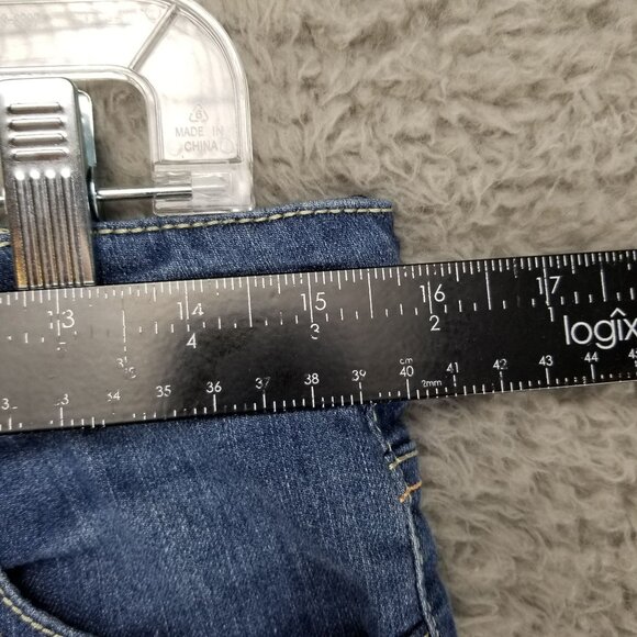 Vigold Jeans Girls 16 1/2 Plus Blue Straight Floral Embroidered Denim *Read* - Picture 7 of 15